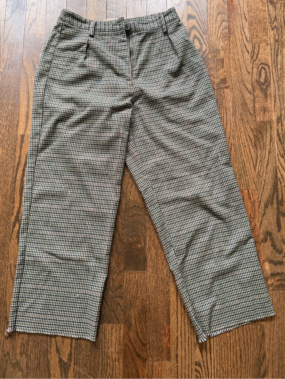 John Galt Houndstooth Cropped Trousers